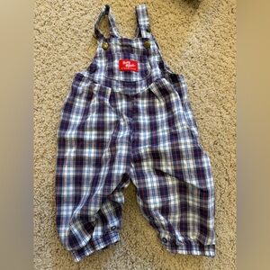Vintage Oshkosh plaid baby overalls size 6 months